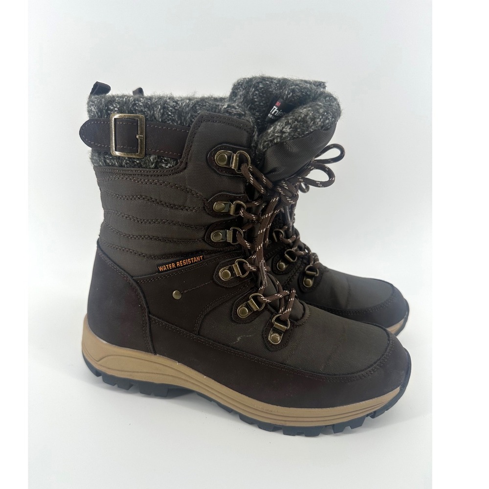Nortiv8 Heavenly Womens Winter Snow Boots Brown Water Resistant Thinsulate 8.5